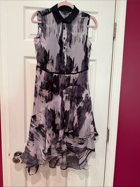 Simply Vera Vera Wang Black & Lilac High-Low Chiffon Dress